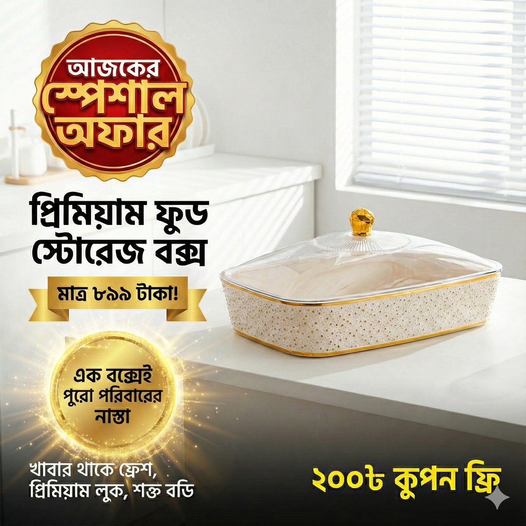 প্রিমিয়াম ফুড স্টোরেজ বক্স + ২০০৳ কুপন