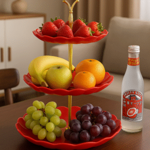 3 Tier Dessert Plate Red Color