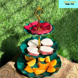 3 Tier Dessert Plate Green Color